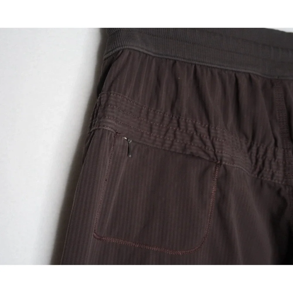 Lululemon Dance Studio Crop Pants Brown Ruched Cinch Hem Women's Size 10 Yoga